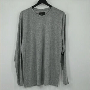 Jeff Crew Neck Long Sleeve Heathered Gray T Shirt  - Size XL